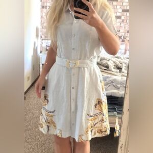 Joie White and Yellow Floral Mini Dress